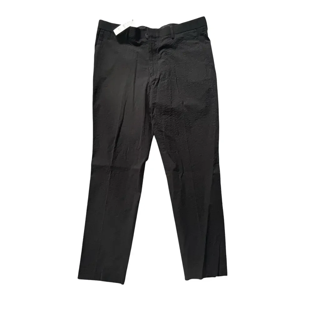 NWT J CREW LUDLOW BLACK SEERSUCKER SUIT SIZE 40